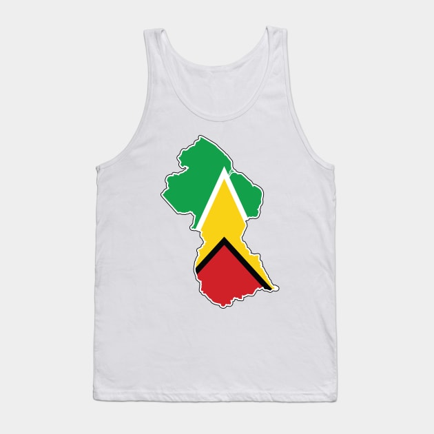 Guyana National Flag and Map Tank Top by IslandConcepts